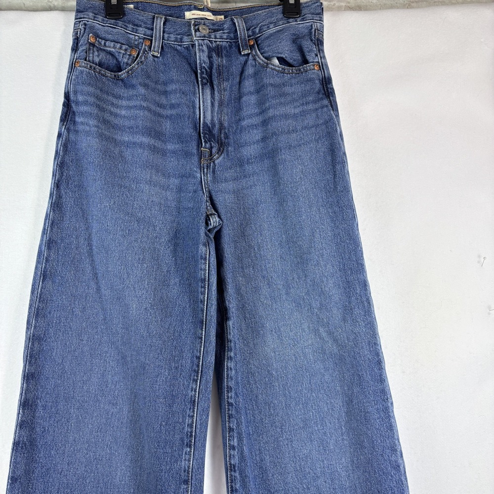Levi's Ribcage Wide Leg Jeans Women's 29x34 Blue High Rise A6081-0004